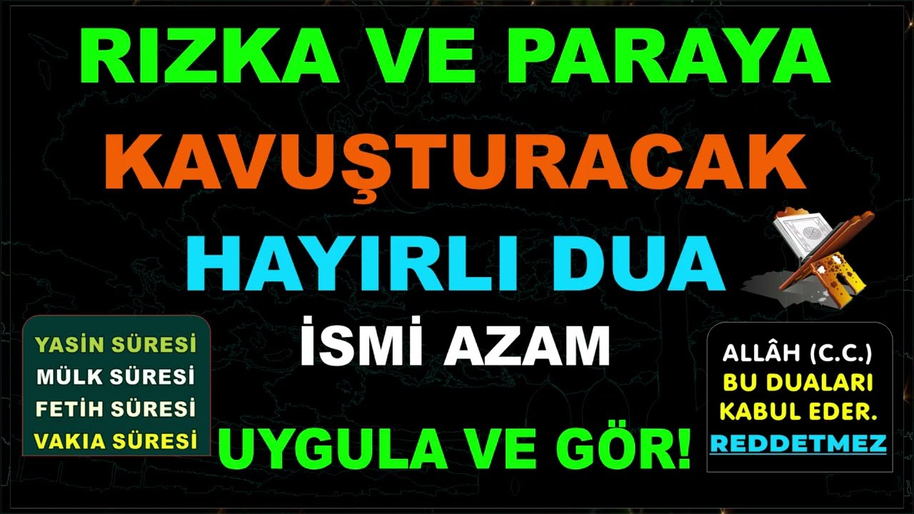 RIZKA VE PARAYA KAVUŞTURACAK HAYIRLI DUA UYGULA VE GÖR!