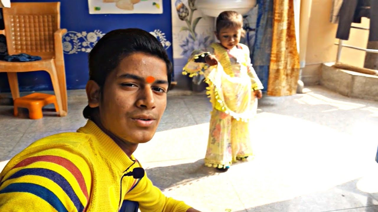 Basant panchmi Vlog aaj Ghar mein sabhi logon Ne yellow dress pahani🌼🌼 #minivlog  #Lakshya Vlogger