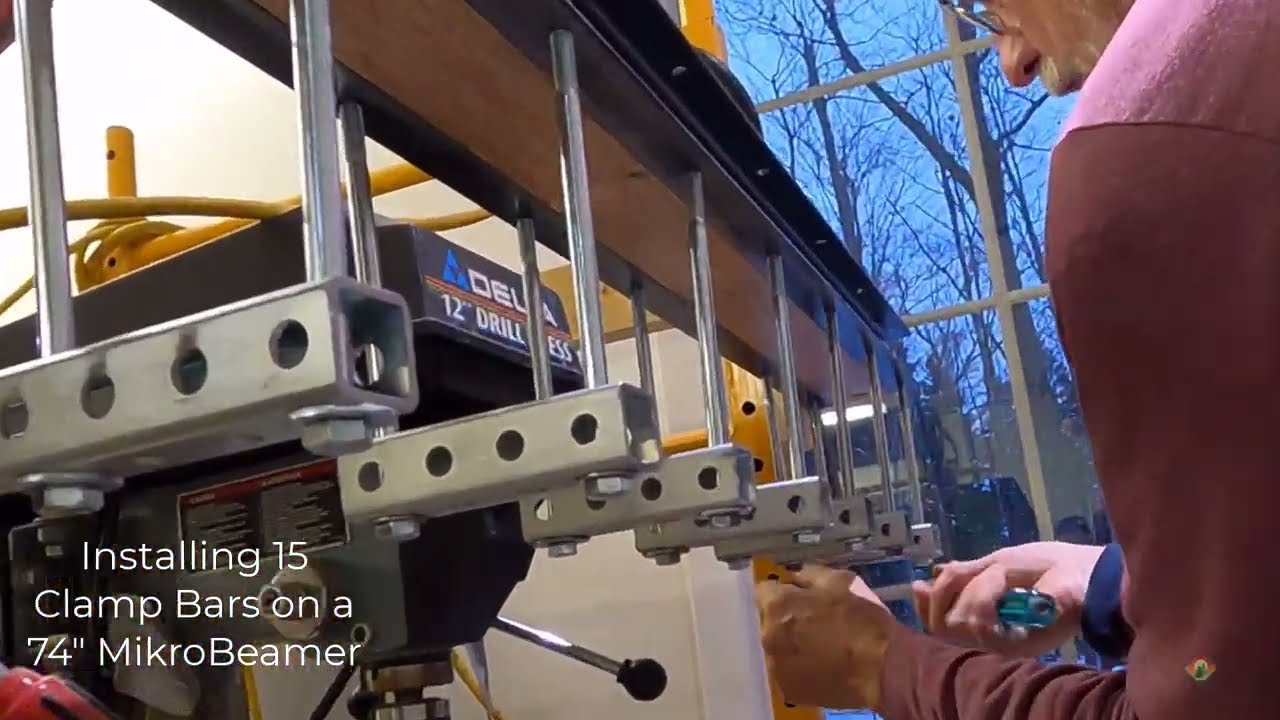Mounting a 74 Inch MikroBeamer and 15 Clamps to Scaffold