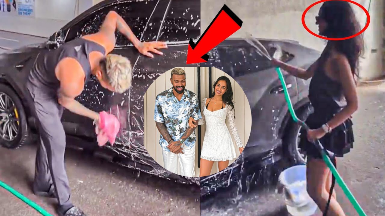 Hardik Pandya and his girlfriend mahika sharma washing car ll 