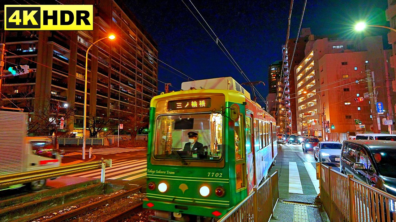 [4K/HDR] Sunset Evening Walk in Shinjuku City on a Streetcar Route | Tokyo, Japan