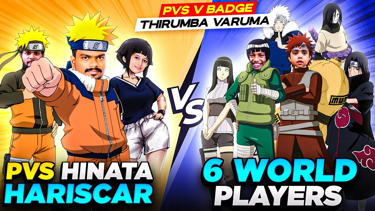 🔥 HARISCAR X PVS X HINATA QUEEN VS 6 WORLD PLAYERS CLASH SQUAD |  3 VS 6 Funny Game play Tamil