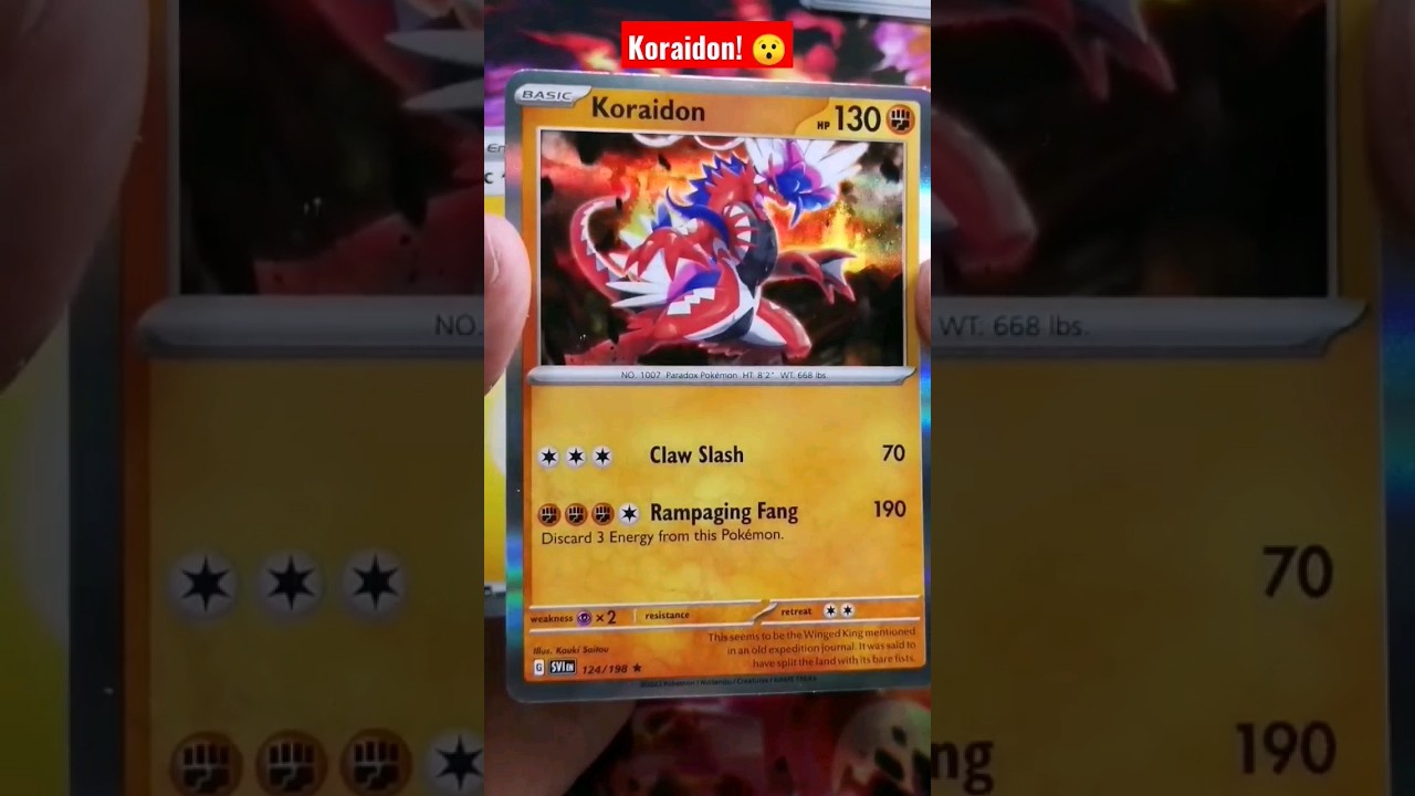 PULLED RARE POKEMON CARD KORAIDON! 😯 #shorts