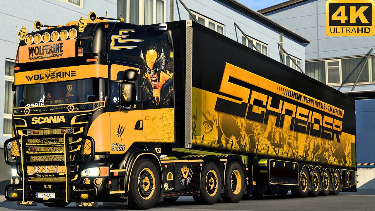 [TS-PC] ETS2 4K | PROMODS | SCANIA R520 V8 (open pipe) | GENEVA 🇨🇭 - ANTWERP 🇧🇪