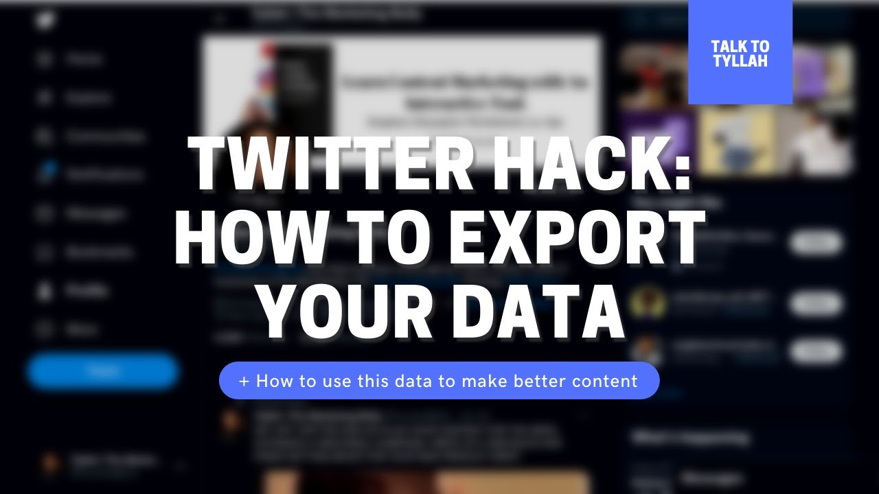Twitter hack: How to Export twitter data + use your analytics to improve content +
