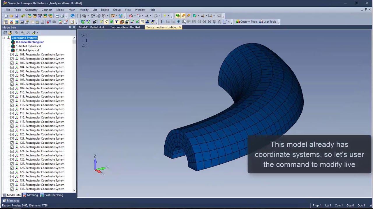 Simcenter Femap 2019.1:  nowości preprocesingu