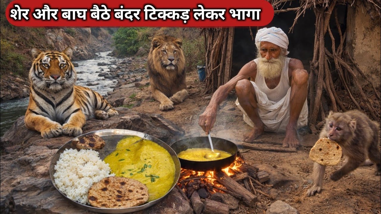 सिद्ध संत रामदास बाबा की जंगल में कढ़ी चावल टिक्कड़ की भोजन प्रसादी ।