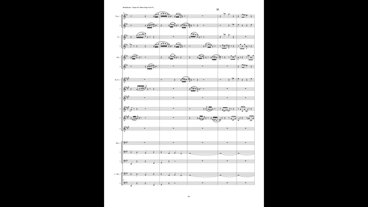 J.S. Bach – Fugue in E Minor (Wedge), BWV 548 (Woodwind Choir)
