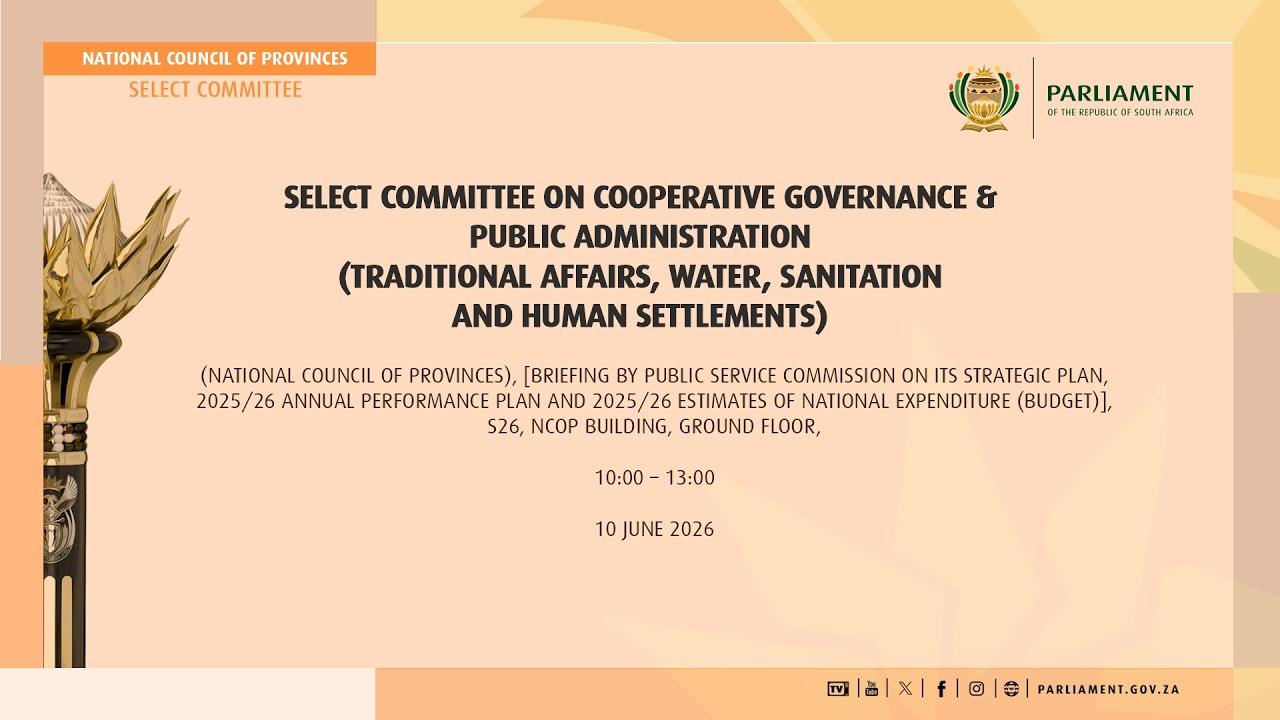Select Committee on Cooperative Governance & Public Administration, 10 June 2026