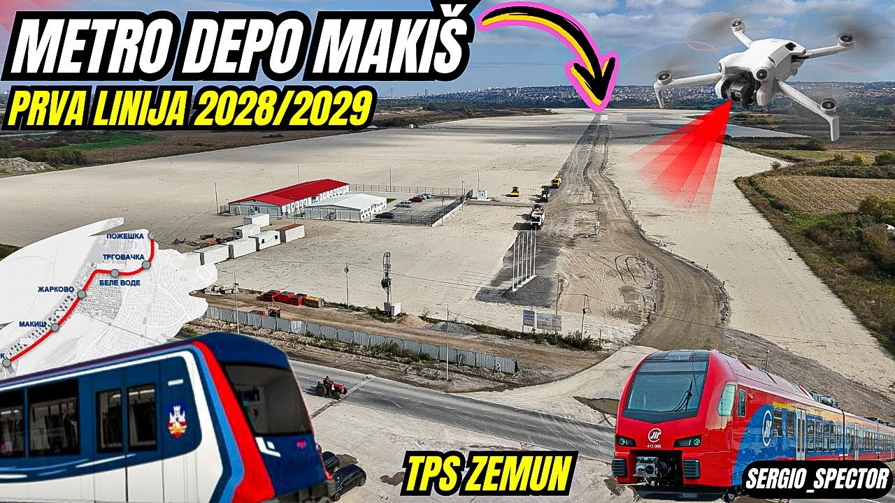 Metro Beograd - Depo Makiš i Projekat stanica, Vozovi u Zemunu Stadler flirt i Remontovani RVR #rail