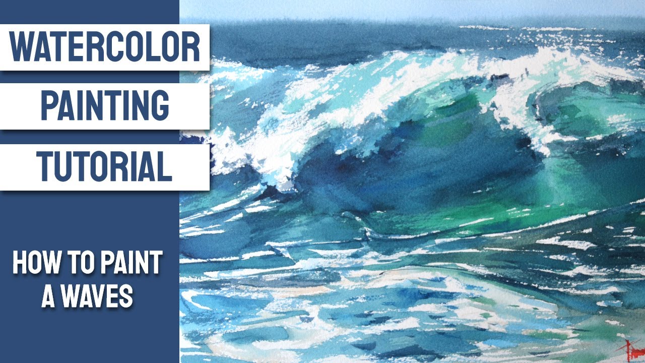 Урок рисования акварелью - Как нарисовать волны