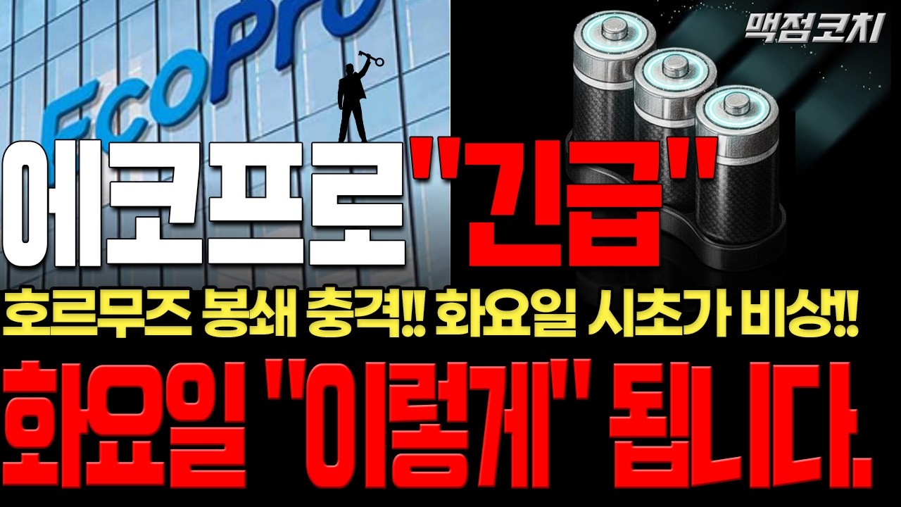 [에코프로][단독] 호르무즈 봉쇄? 에코프로 세력들은 이미 '이것' 준비중입니다 (3월 3일 대응)