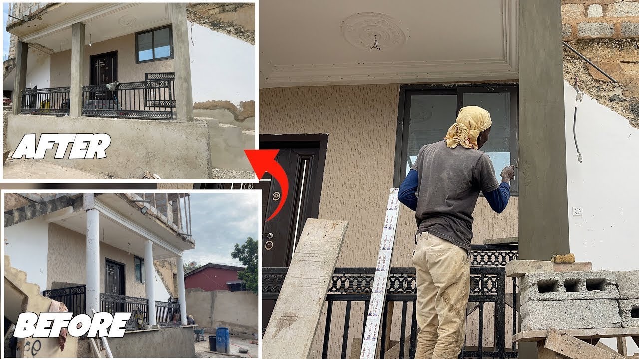 Building in Ghana - House Transformation, Reforming Pillars #buildinginghana #lifeinghana #ghanaians