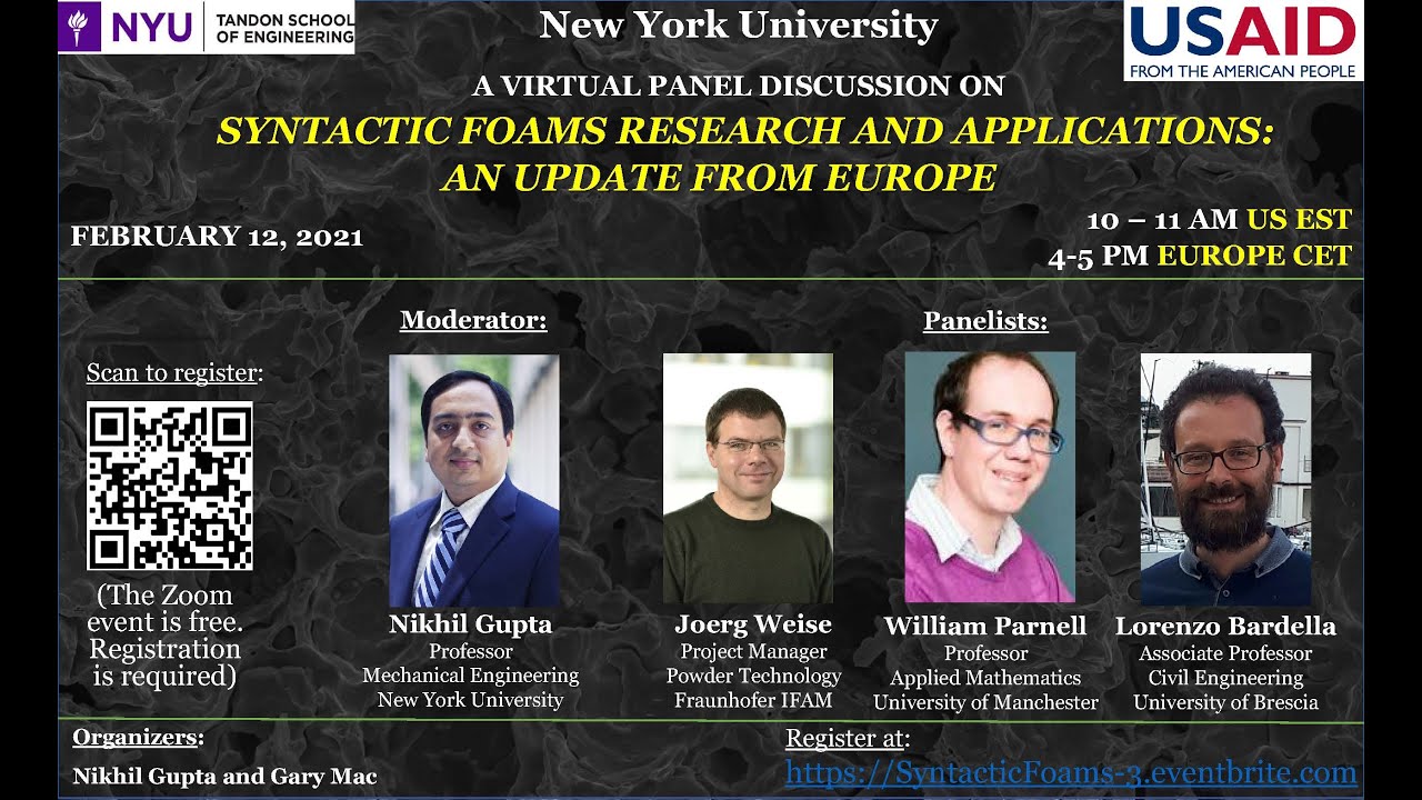 Syntactic Foams Research and Applications: An Update from Europe