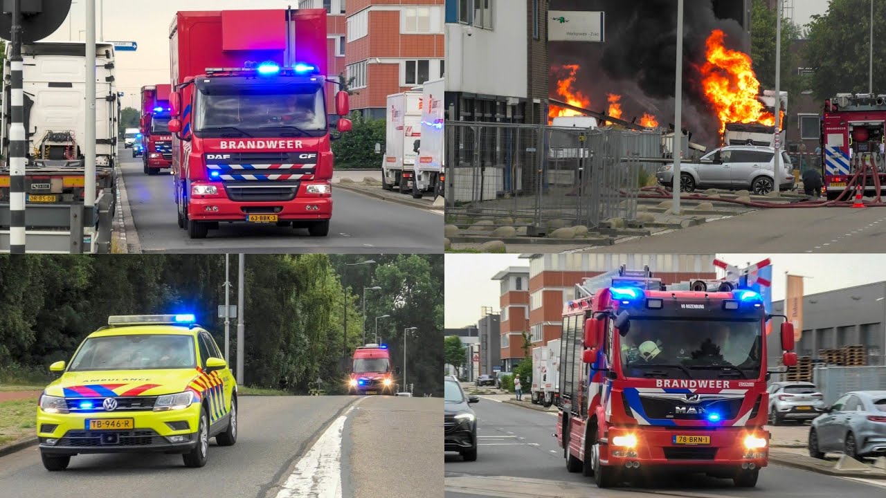 [GRIP 1] Zeer Grote uitslaande Brand in Waalhaven Rotterdam! | Vele hulpdiensten met spoed onderweg!