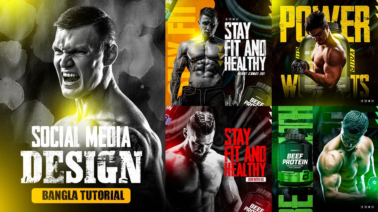 Premium Social Media Poster Design | From A-Z | Learn In Bangla