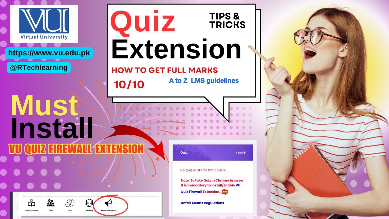 How to solve vu quiz | Now Get full marks in quiz , gdb and assignments | Vu quiz fairwall extension