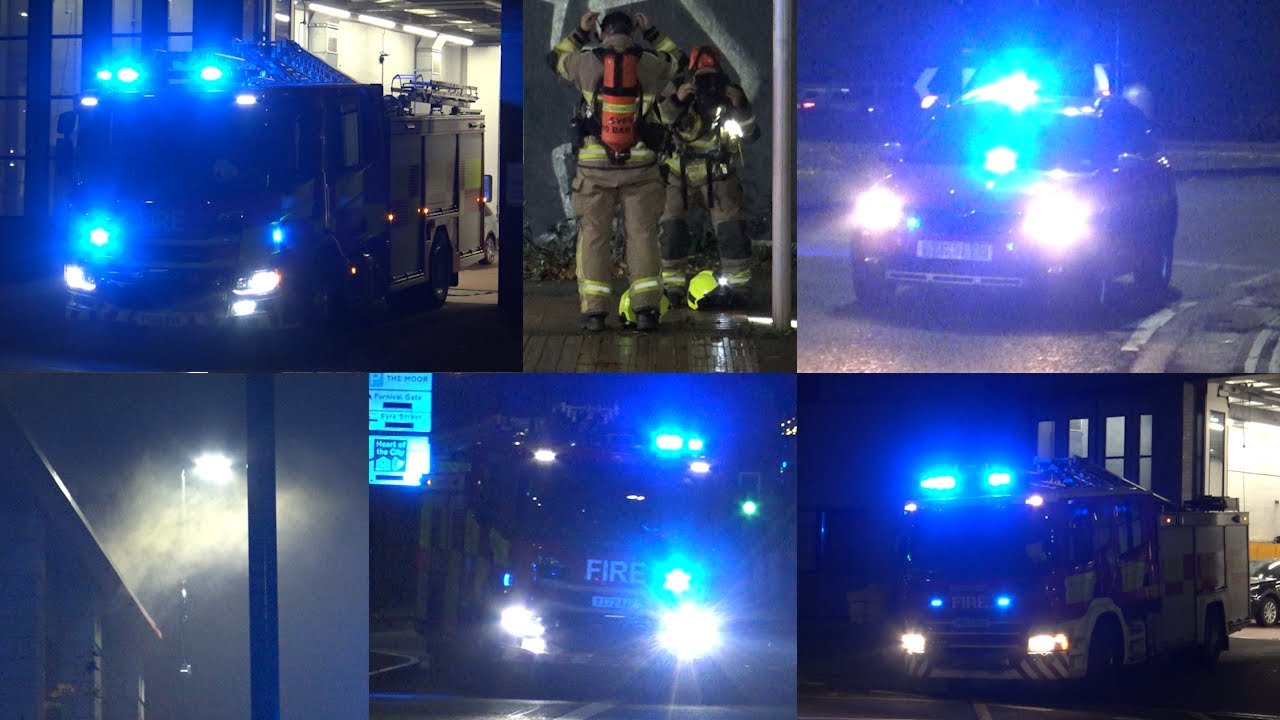 Sheffield Fire Engines Responding to a Derelict Shop on Fire! | South Yorkshire Fire & Rescue
