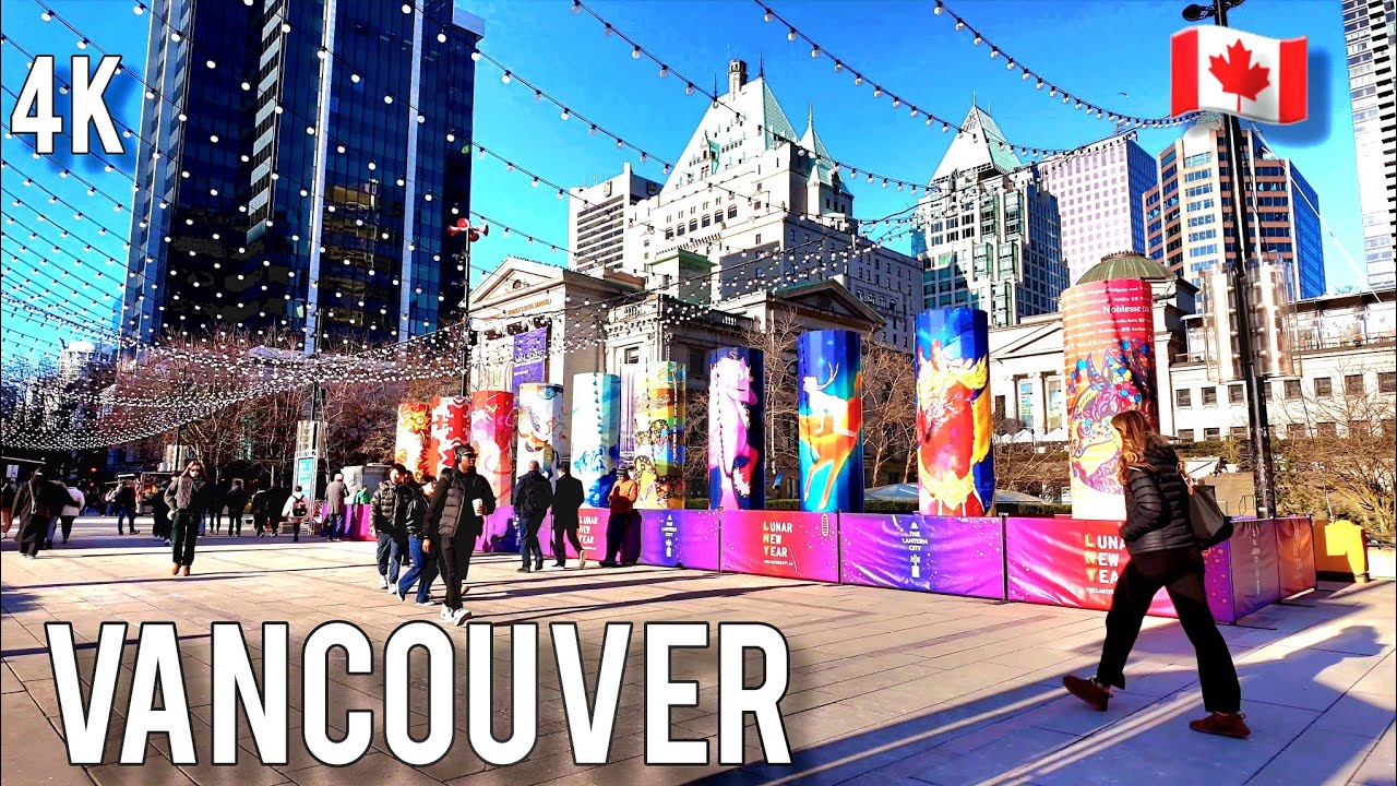 🇨🇦  [4K] 🌞 2026 February | Golden Hour Downtown Vancouver Street walk | BC, Canada