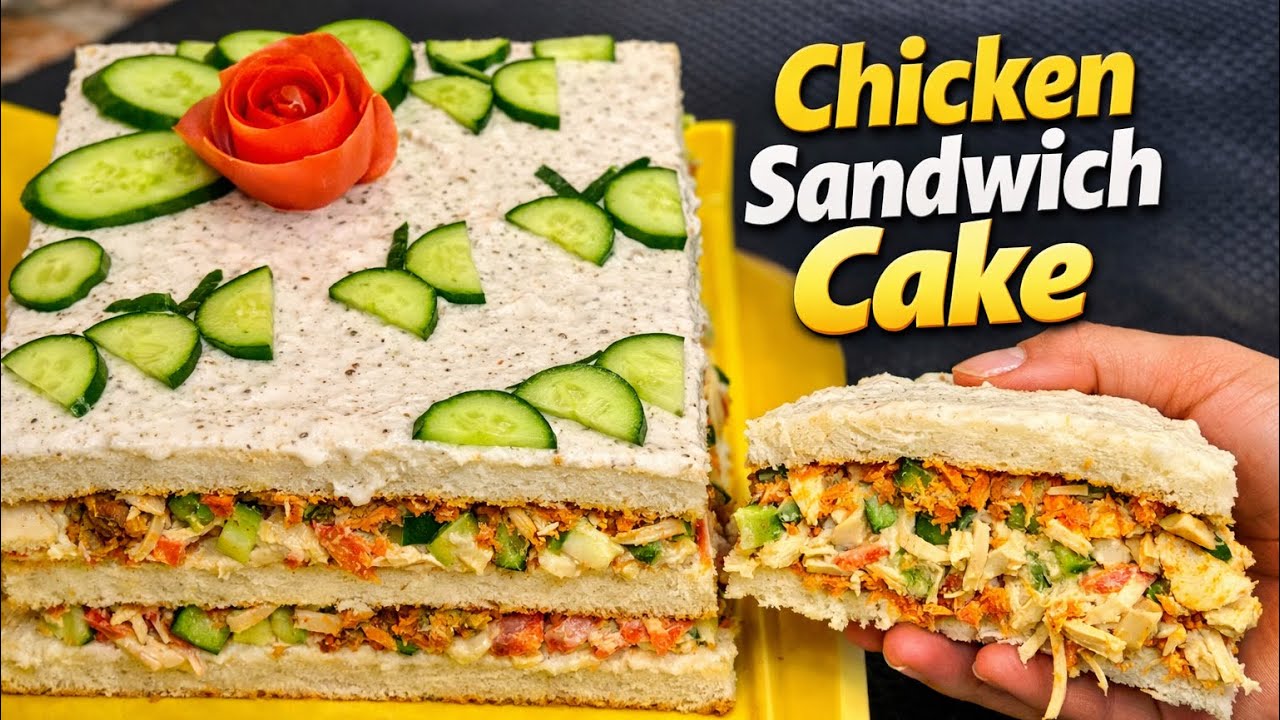 Chicken sandwich cake recipe | Easy party cake recipe 