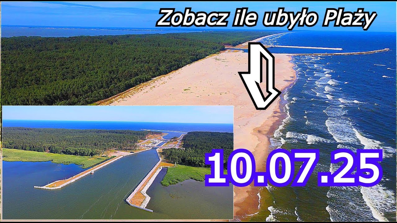 Pzekop Mierzei Wiślanej -10.07.2025 Najszersza Plaża w Polsce kurczy się  w błyskawicznym Tempie