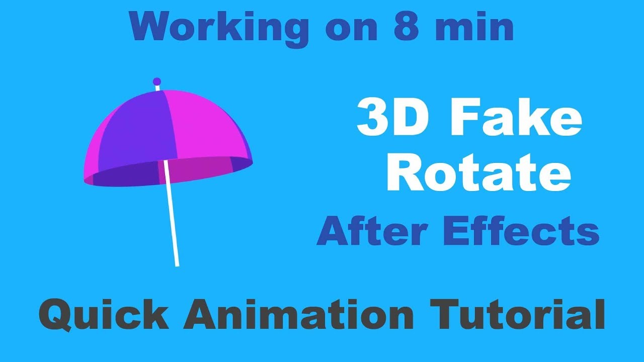 How to create fake 3d object rotate umbrella  Using After Effects Tutorial