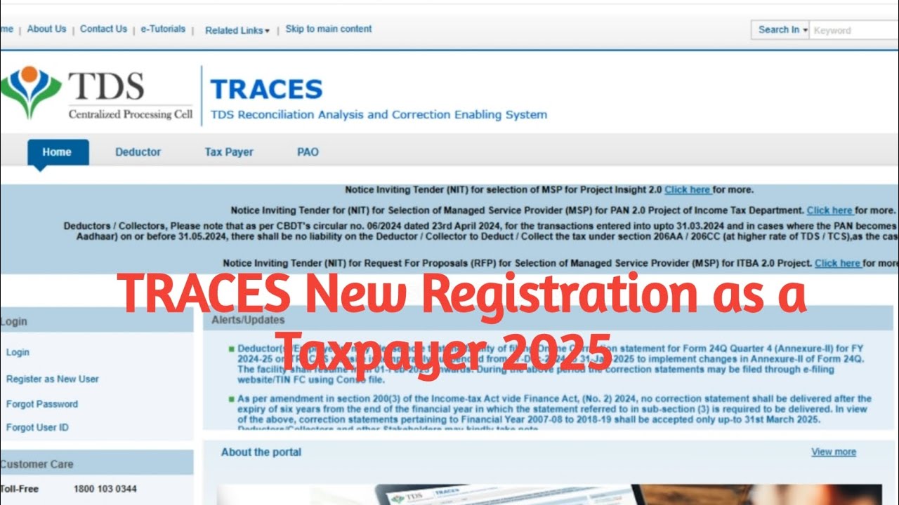 Traces Login New Registration | How to Register on traces as a taxpayer 2025 | Traces