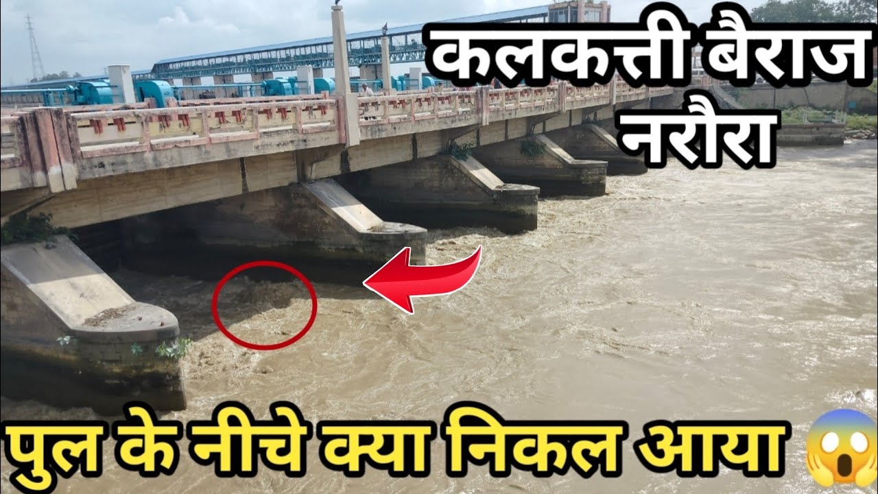 नरौरा कलकत्ती बैराज पर पुल के नीचे क्या😱 निकल आया ।राजघाट नरौरा ?