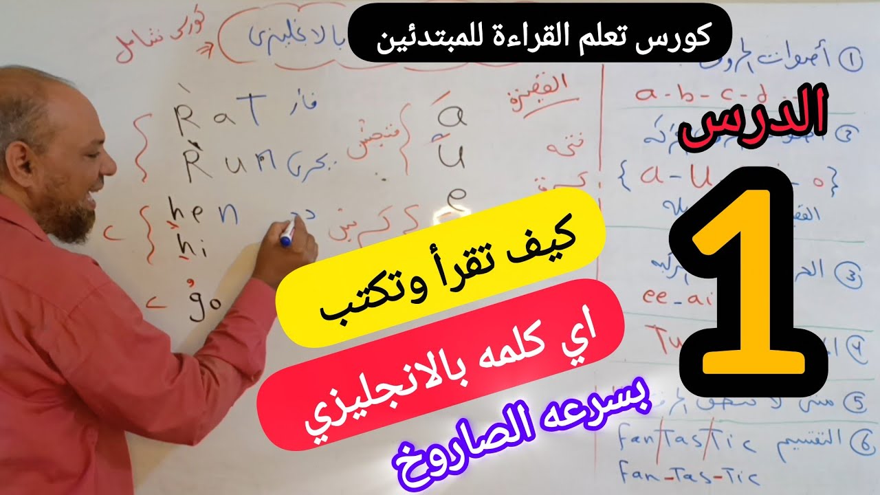  كورس شامل لتعلم القراءة والكتابة للمبتدئين باللغه الانجليزيه  من الصفر بطريقة جديدة مبتكرة#انجليزي 