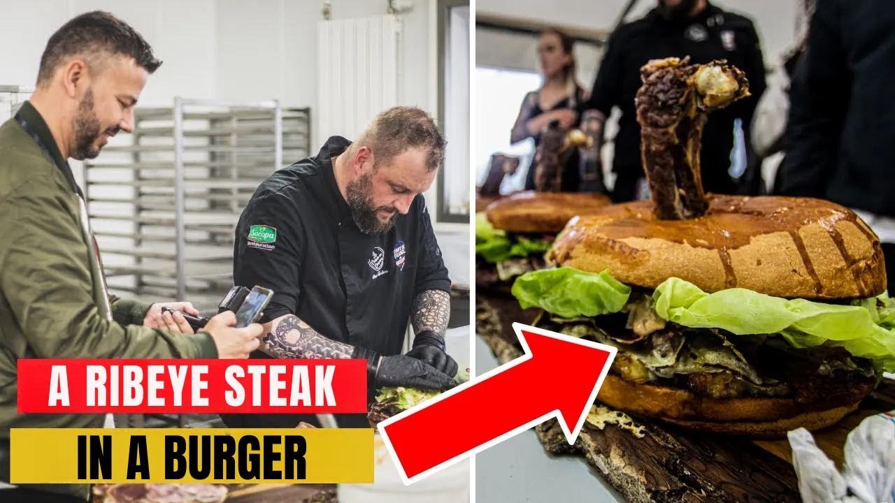 A 5.7-lb Burger with a Ribeye Inside in Poitiers! VLOG 1558