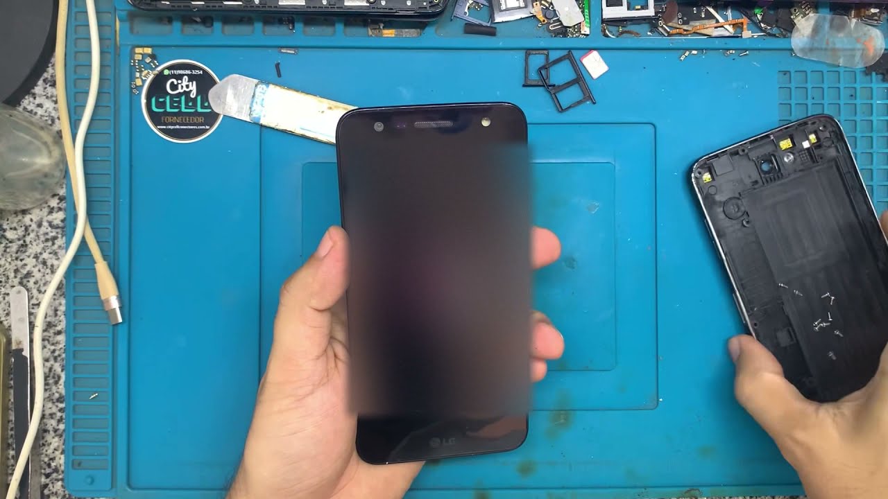Troca tela LG k10 power