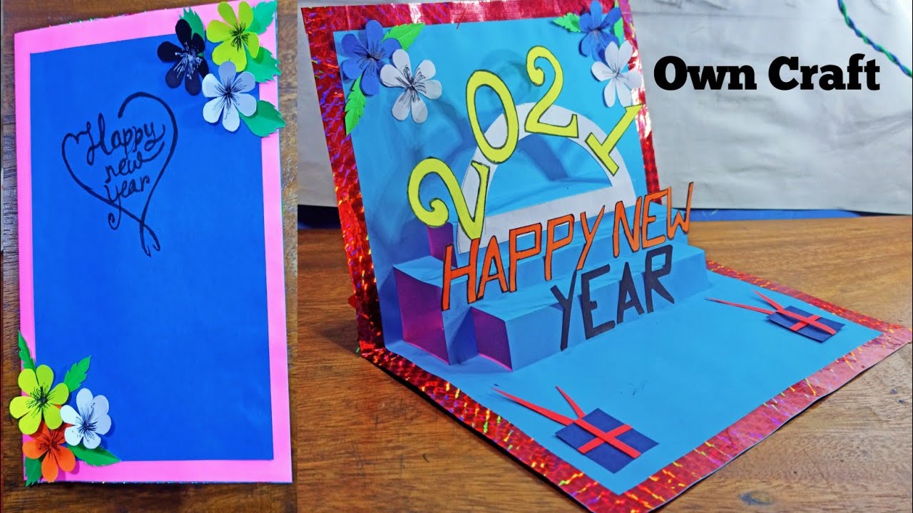 Beautiful Handmade Happy New Year 2021 Card Idea / DIY Greeting Cards for New Year||Own Craft