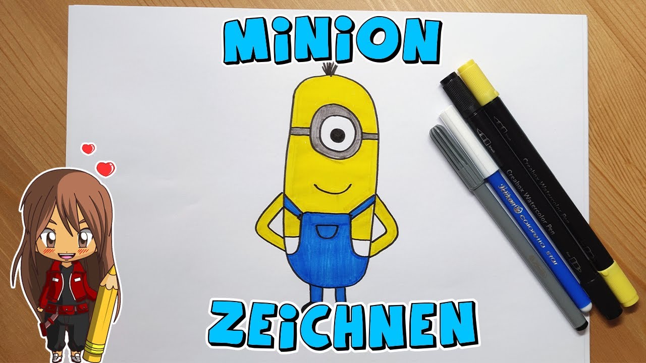 Миньон просто рисует для детей | от 6 лет | Рисование с Эви | немецкий язык