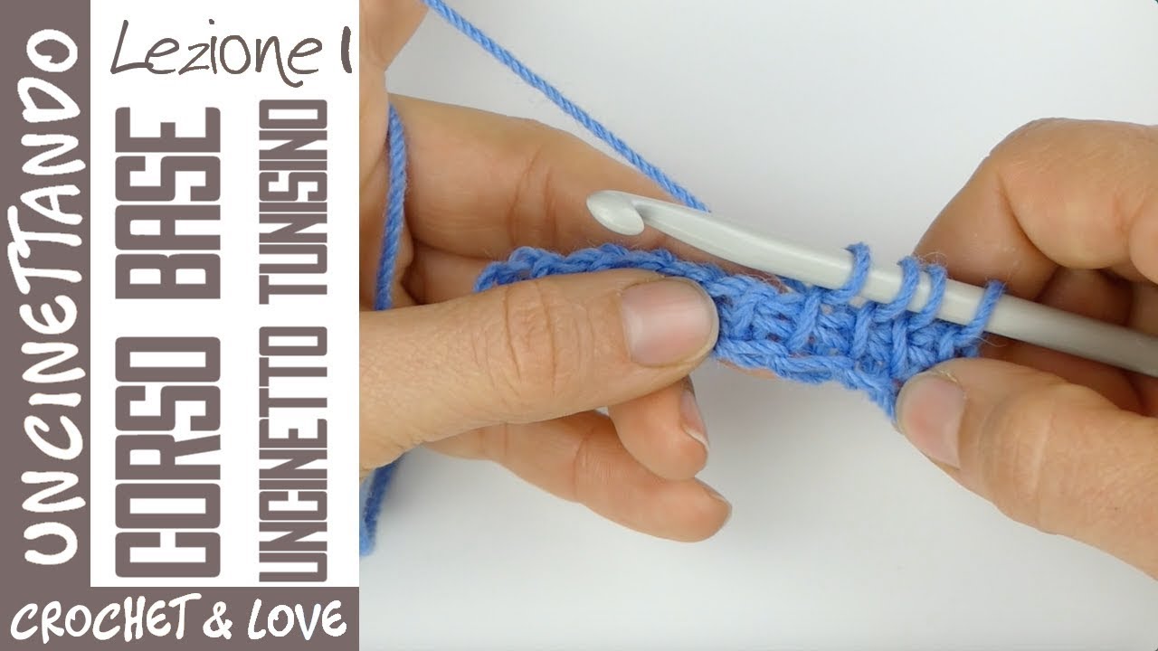 Corso Uncinetto Tunisino - Lezione 1 - le base e il Punto Tunisino Semplice (sub. eng. y esp.)