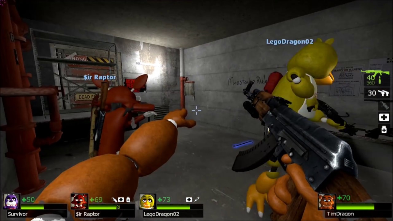 Left 4 Dead 2 with Five Nights at Freddy's characters - Diescraper Redux walkthrough