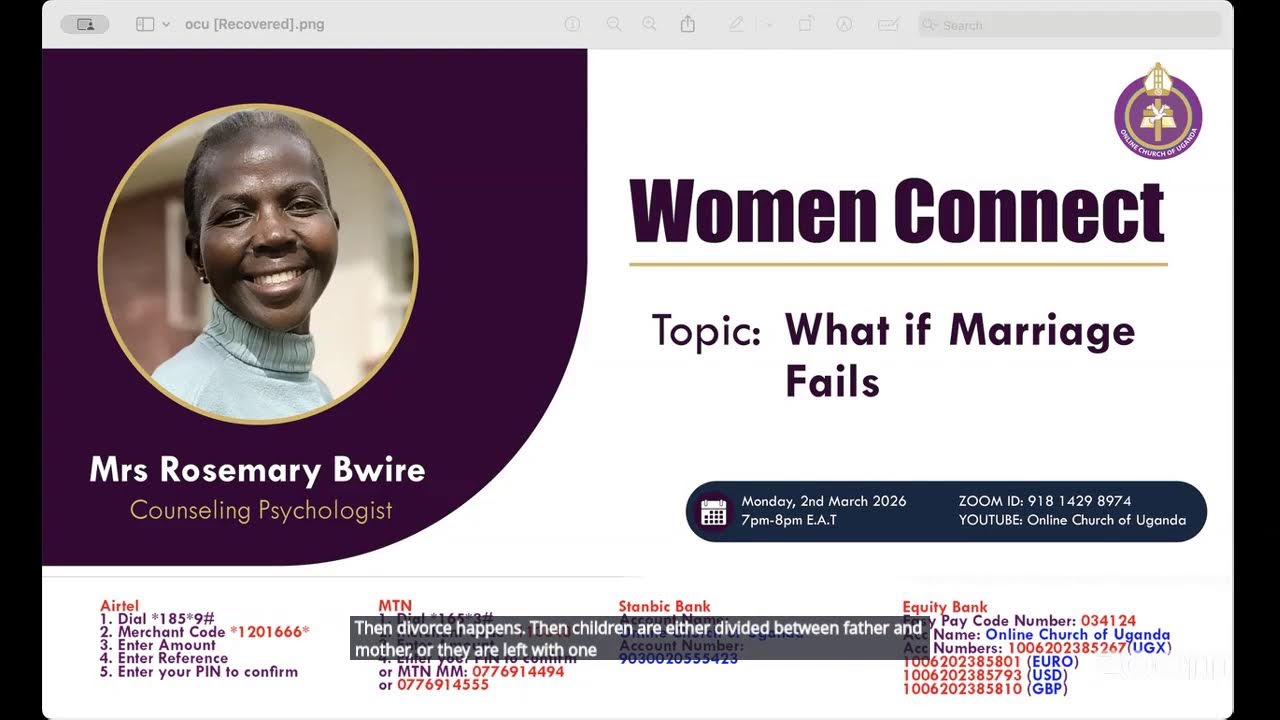 Women Connect. 2.03.2026 | What If Marriage Fails? Mrs. Rosemary Bwire