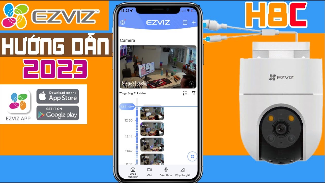 Hướng dẫn cài đặt camera EZVIZ H8C, camera 360 có màu ban đêm, đàm thoại 2 chiều thế hệ mới | 055