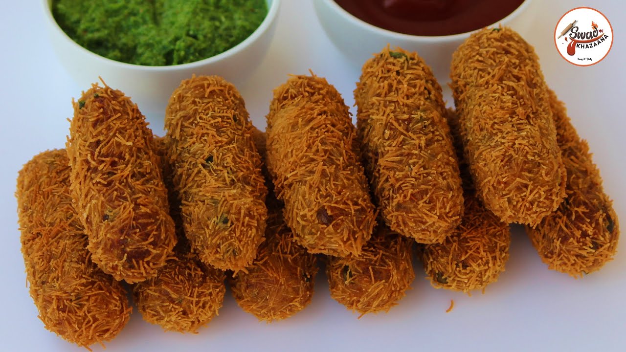 आलू सेव रोल बनाने की विधि | Sev Roll Recipe | Potato Cutlets | Potato Rolls | સેવ રોલ