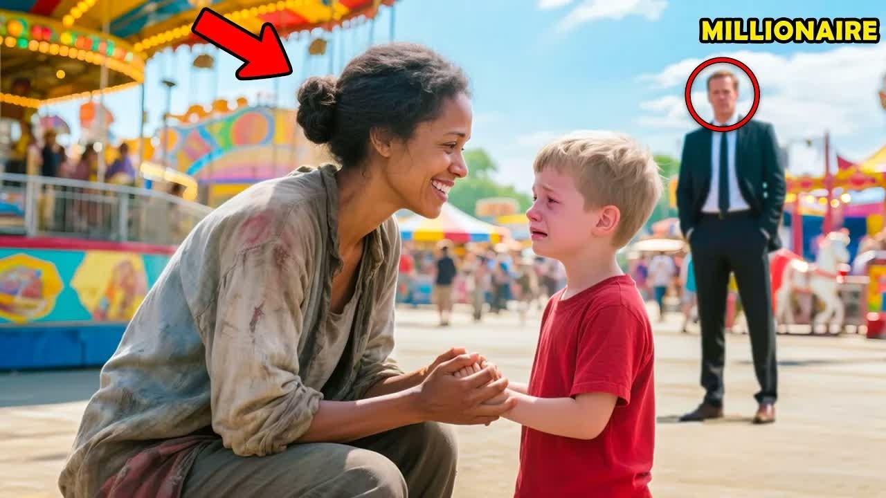 Kind Black Woman Helps a Lost Boy with Speech Issue, Not Knowing His Father Is a Millionaire!