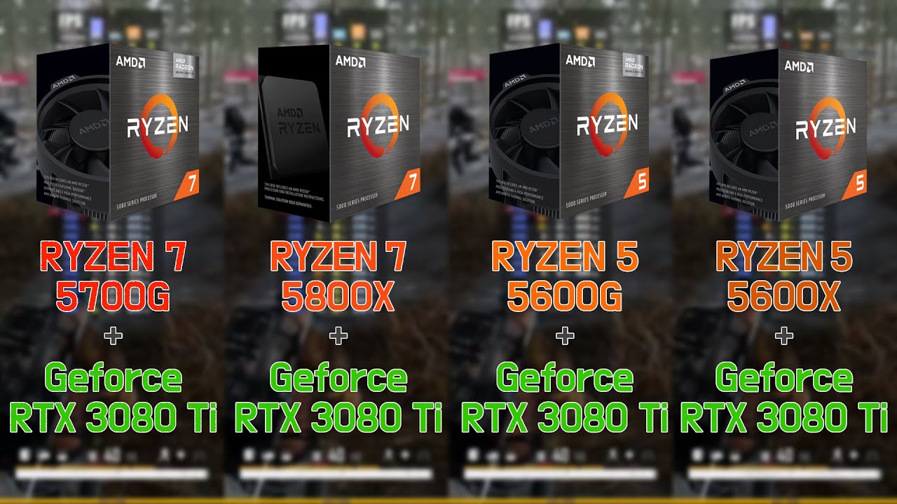 RYZEN 7 5700G vs 5800X vs RYZEN 5 5600G vs 5600X with RTX 3080 Ti (7Games / FHD / 1080p)