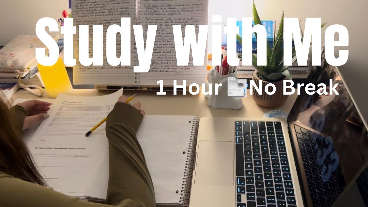 NO BREAK. 1 Hour Study With Me | Crackling Fire Sounds 🔥