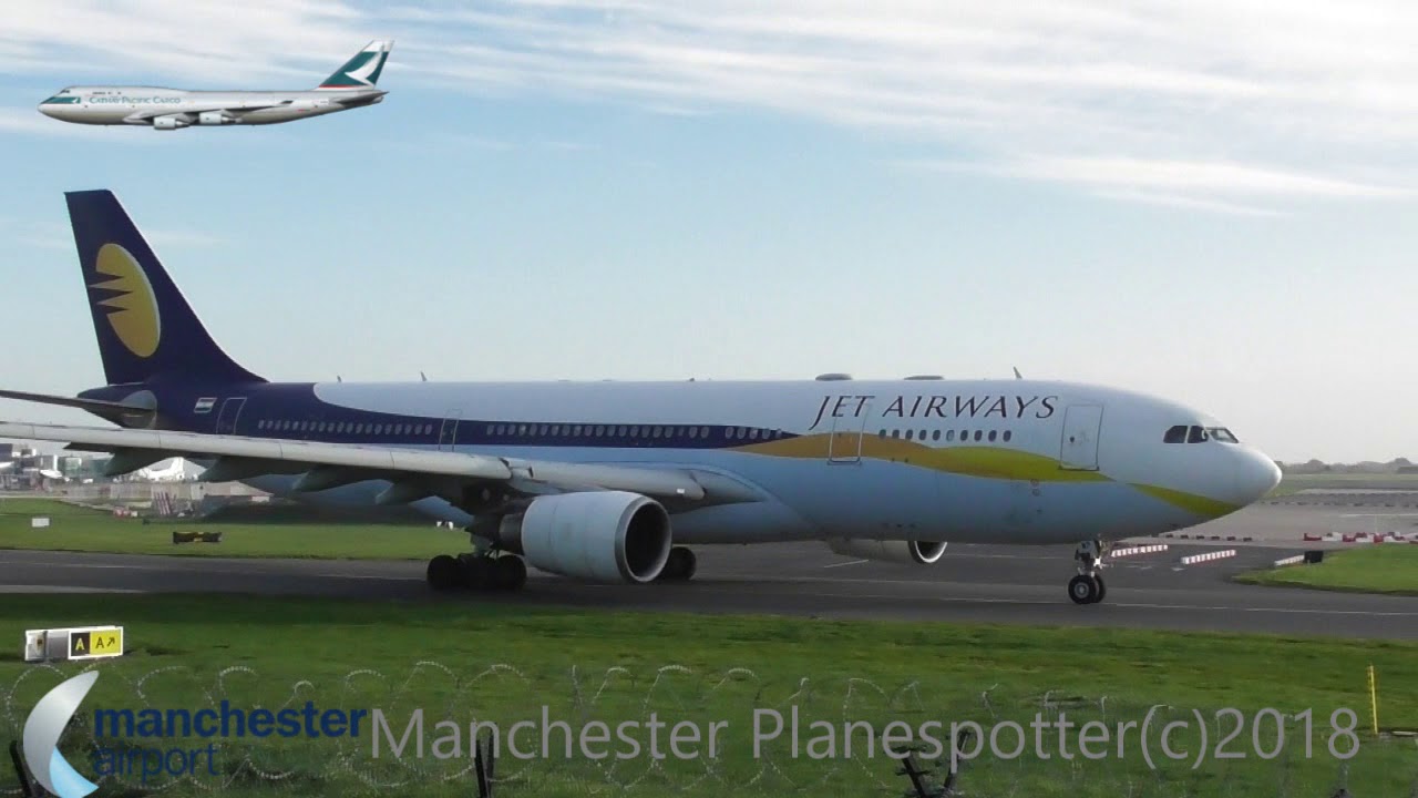 (HD) Jet Airways Airbus A330-202 VT-JWP On 9W129 Taking Off At Manchester Airport On 18/11/2018