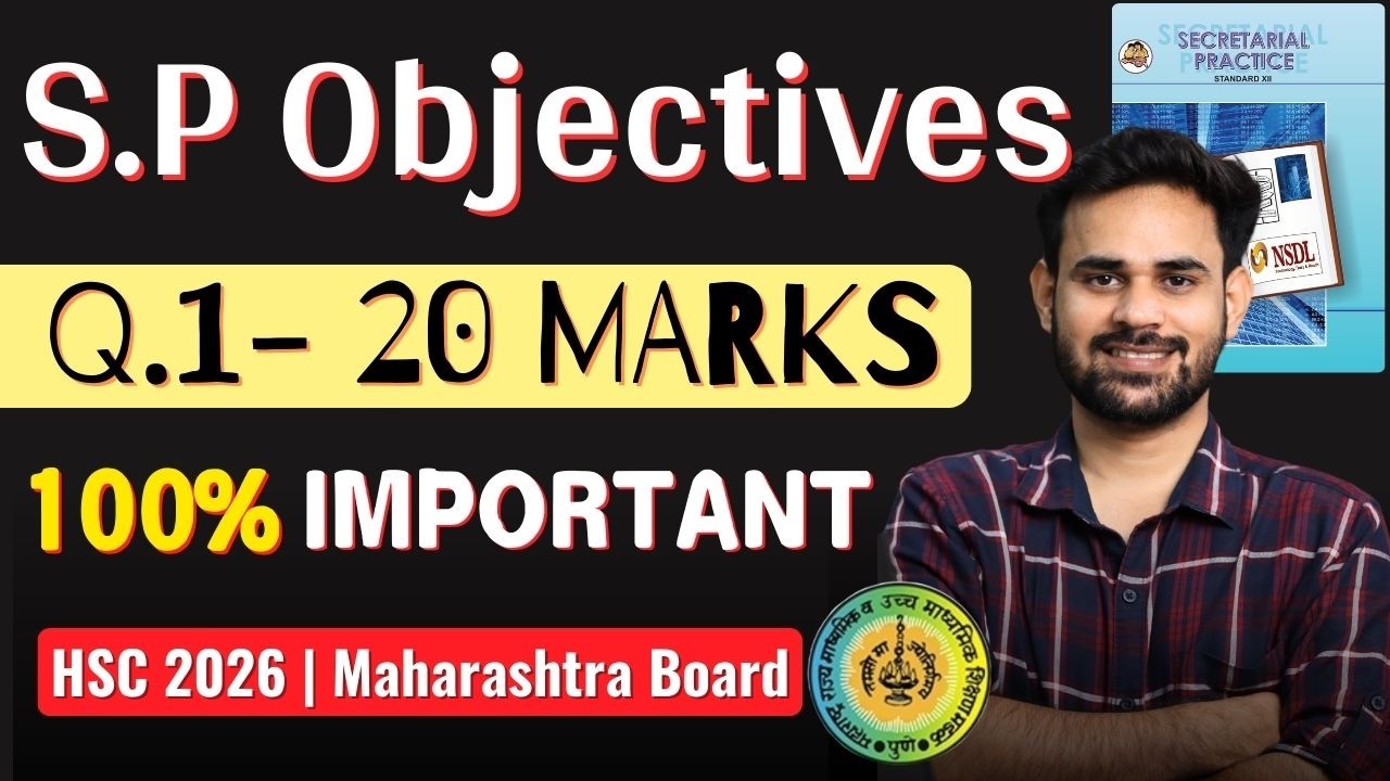 SP Important Objectives HSC 2026 | Q1 Objective 20 Marks | Maharashtra Board Class 12 Commerce