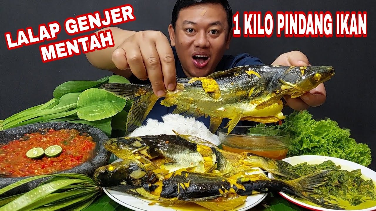 MUKBANG 1 KILO PINDANG IKAN PATIN PEDAS ASEM + LALAPAN PETAI CINA SAMBEL + GULAI PAKIS