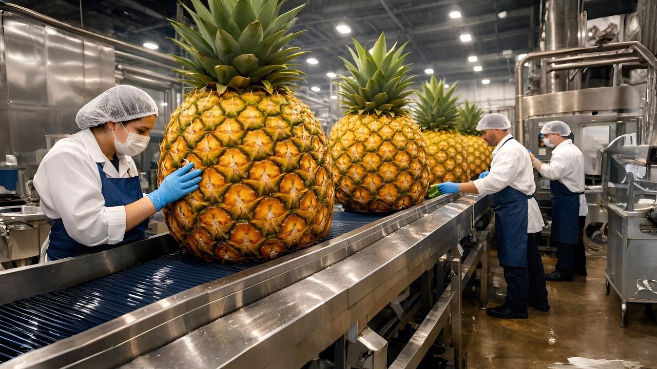 Next-Level Pineapple Factory Processing ▶ How Millions of Pineapples Are Processed