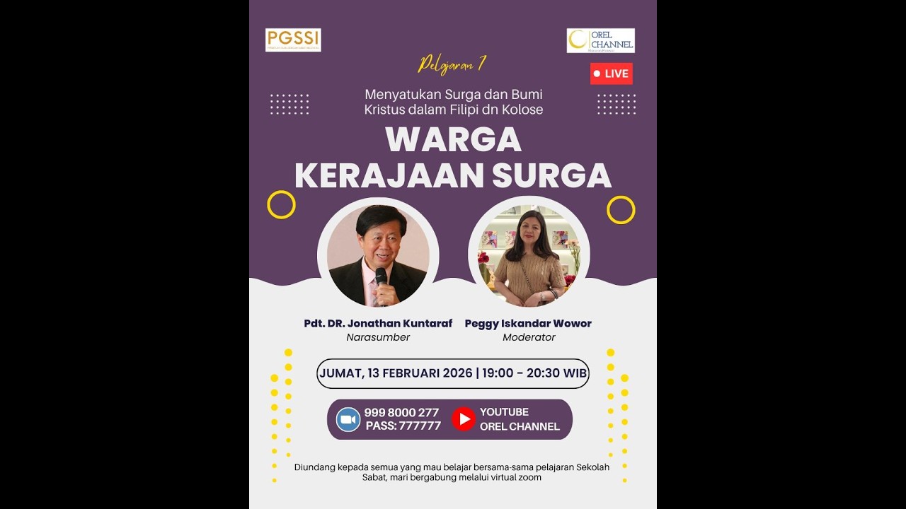 PGSSI 13 02 26 | Warga Kerajaan Surga | Pdt. Jonathan Kuntaraf