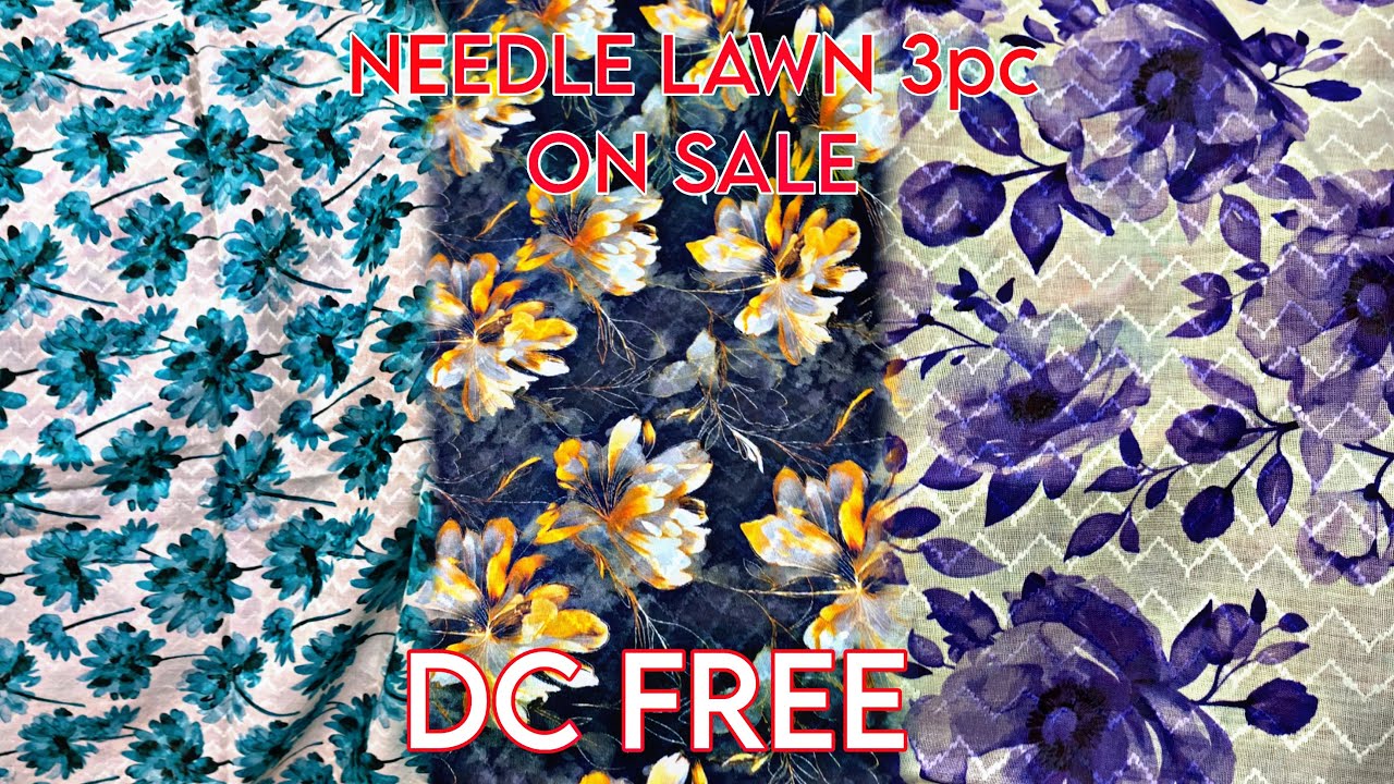 Needle lawn 3pc On sale | Cotton Ghar Rashakai | DC free online shopping 
