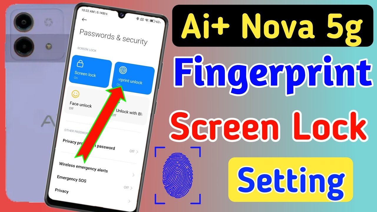 Ai plus nova 5g fingerprint lock setting / ai+ nova 5g  me fingerprint lock kaise lagaye 