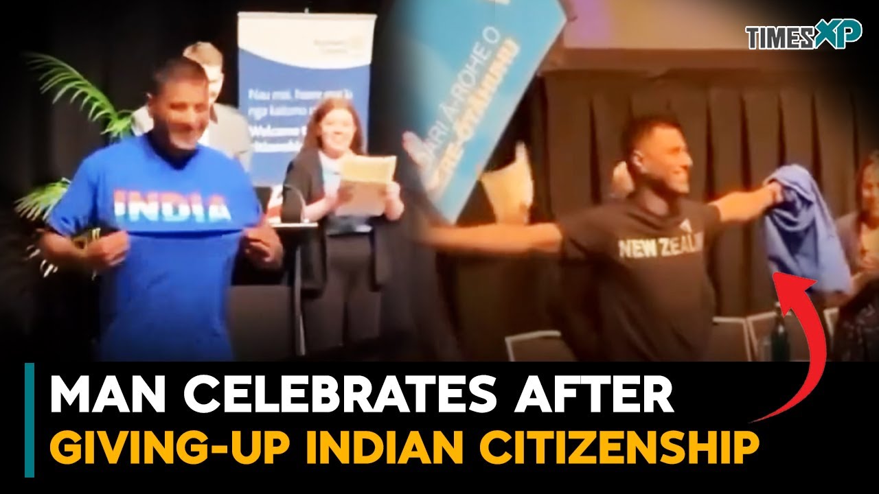 Indian man celebrates after giving up his Indian citizenship