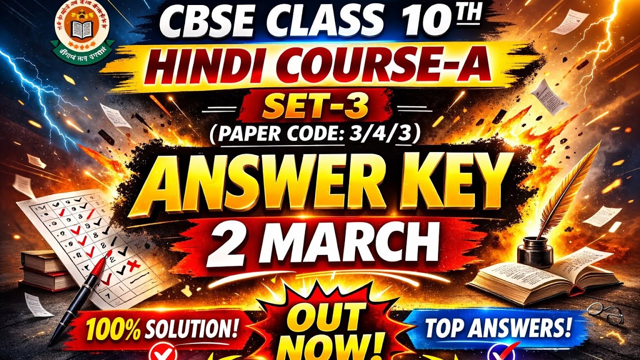 ANSWER KEY CHECK NOW ✅CBSE 10TH HINDI SET-3 ANSWER KEY 2 MARCH 🔥 100% SOLUTION | COURSE-A